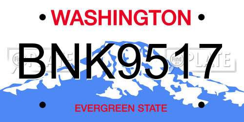 BNK9517 Washington License Plate
