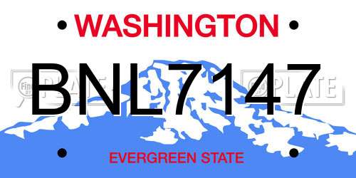 BNL7147 Washington License Plate