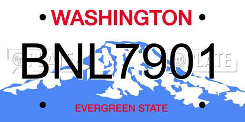 BNL7901 Washington License Plate