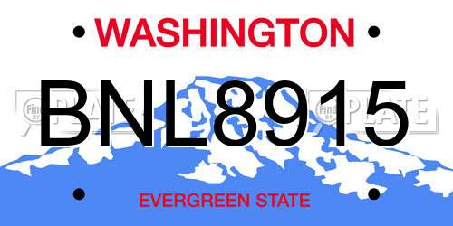 BNL8915 Washington License Plate