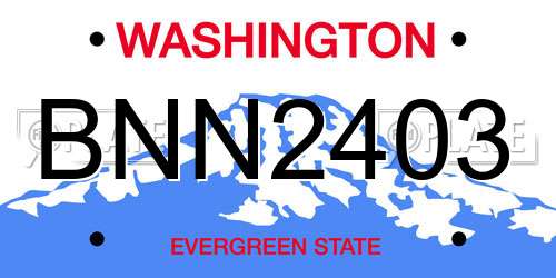 BNN2403 Washington License Plate