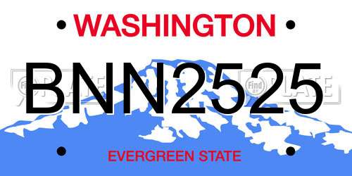 BNN2525 Washington License Plate