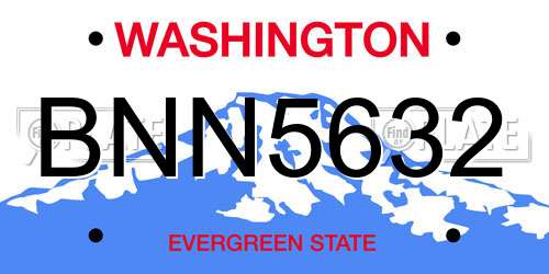 BNN5632 Washington License Plate