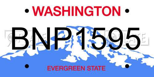 BNP1595 Washington License Plate