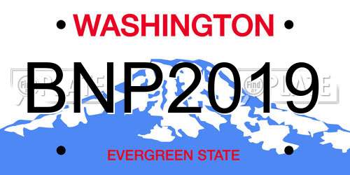 BNP2019 Washington License Plate