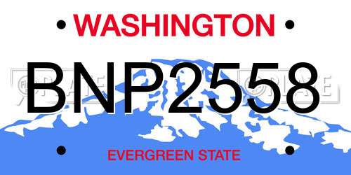 BNP2558 Washington License Plate