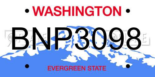 BNP3098 Washington License Plate