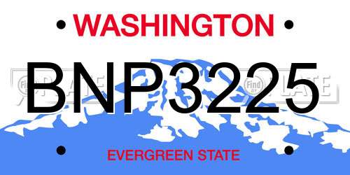 BNP3225 Washington License Plate
