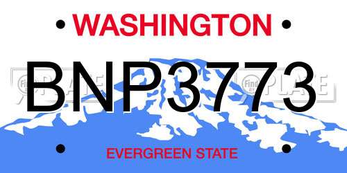 BNP3773 Washington License Plate