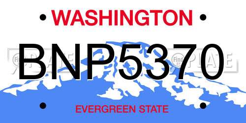 BNP5370 Washington License Plate