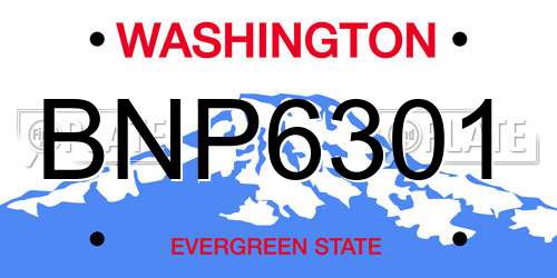 BNP6301 Washington License Plate