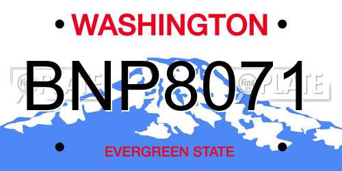 BNP8071 Washington License Plate