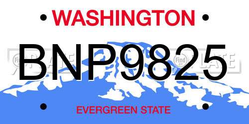 BNP9825 Washington License Plate