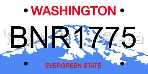 BNR1775 Washington License Plate