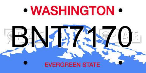 BNT7170 Washington License Plate