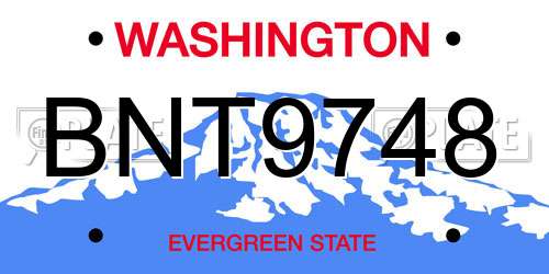 BNT9748 Washington License Plate