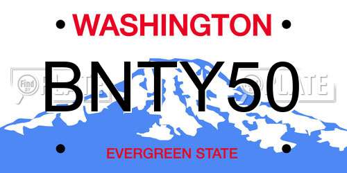 BNTY50 Washington License Plate