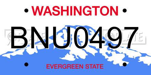 BNU0497 Washington License Plate
