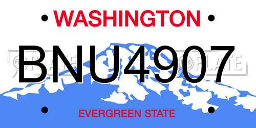 BNU4907 Washington License Plate