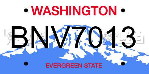 BNV7013 Washington License Plate