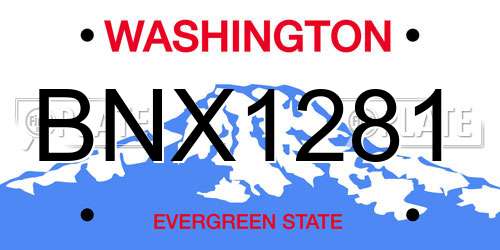 BNX1281 Washington License Plate