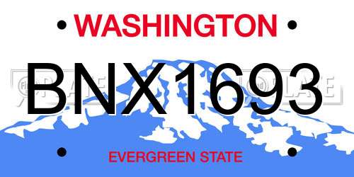 BNX1693 Washington License Plate