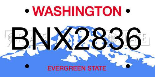 BNX2836 Washington License Plate