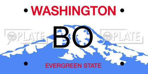 BO Washington License Plate