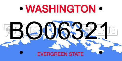 BO06321 Washington License Plate