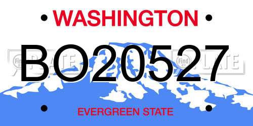 BO20527 Washington License Plate