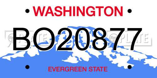 BO20877 Washington License Plate