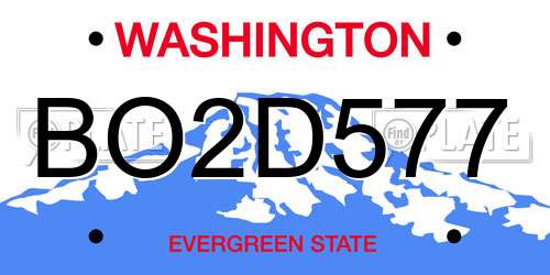 BO2D577 Washington License Plate