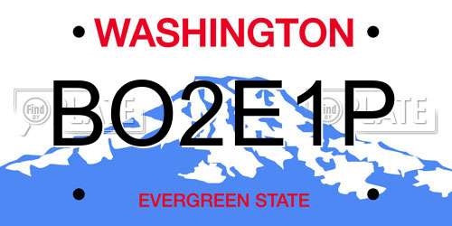 BO2E1P Washington License Plate