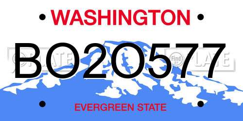 BO2O577 Washington License Plate