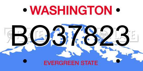 BO37823 Washington License Plate