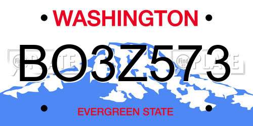 BO3Z573 Washington License Plate