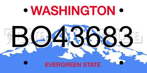BO43683 Washington License Plate