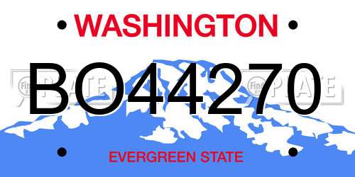 BO44270 Washington License Plate