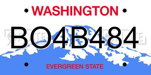BO4B484 Washington License Plate