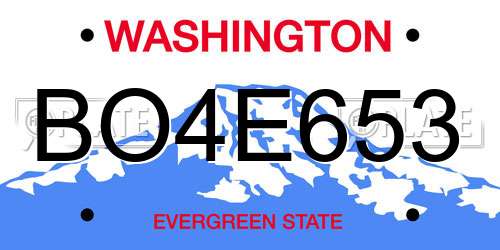 BO4E653 Washington License Plate