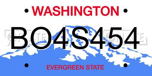 BO4S454 Washington License Plate