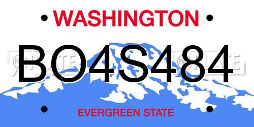 BO4S484 Washington License Plate