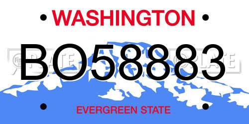 BO58883 Washington License Plate