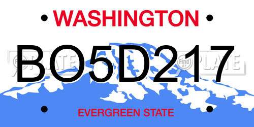 BO5D217 Washington License Plate