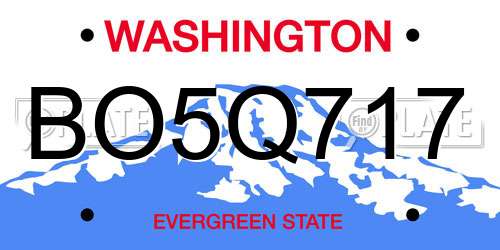 BO5Q717 Washington License Plate