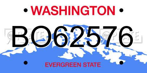 BO62576 Washington License Plate