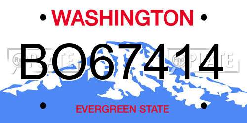 BO67414 Washington License Plate
