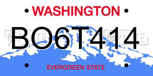 BO6T414 Washington License Plate