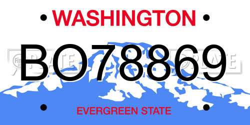 BO78869 Washington License Plate