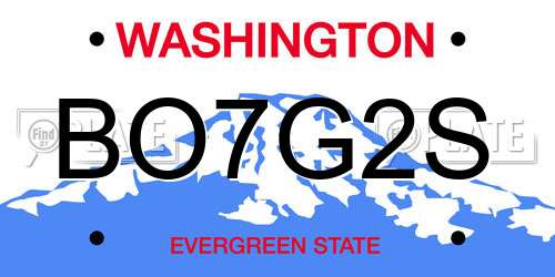 BO7G2S Washington License Plate